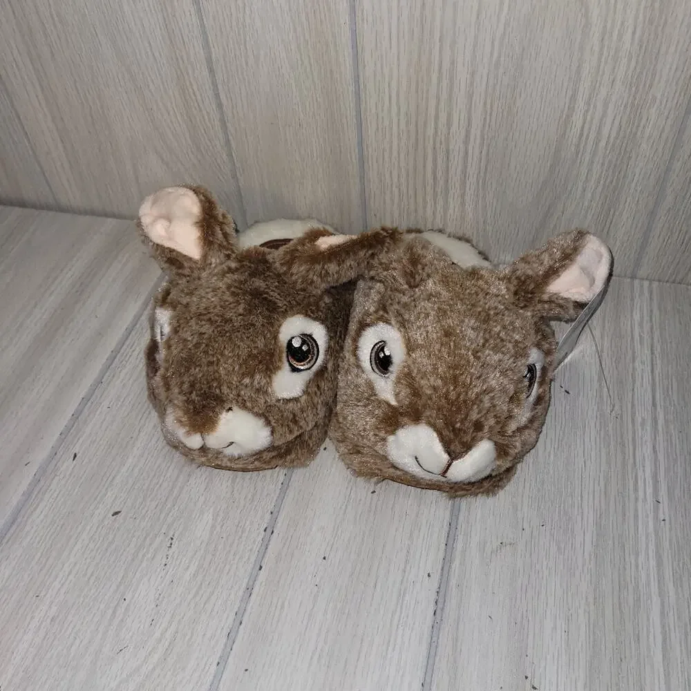New Kids Peter Rabbit Brown Bunny Slippers Easter Dan Dee Size M 13-1